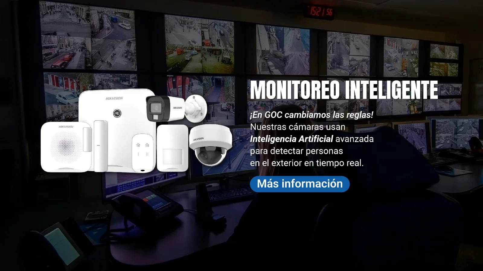 Equipos de seguridad conectados con una central de monitoreo inteligente